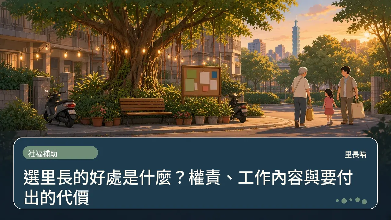 選里長的好處是什麼?權責、工作內容與要付出的代價主題插畫