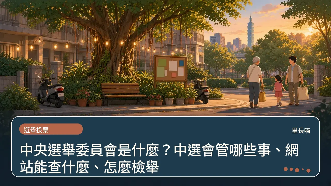 中央選舉委員會是什麼?中選會管哪些事、網站能查什麼、怎麼檢舉主題插畫