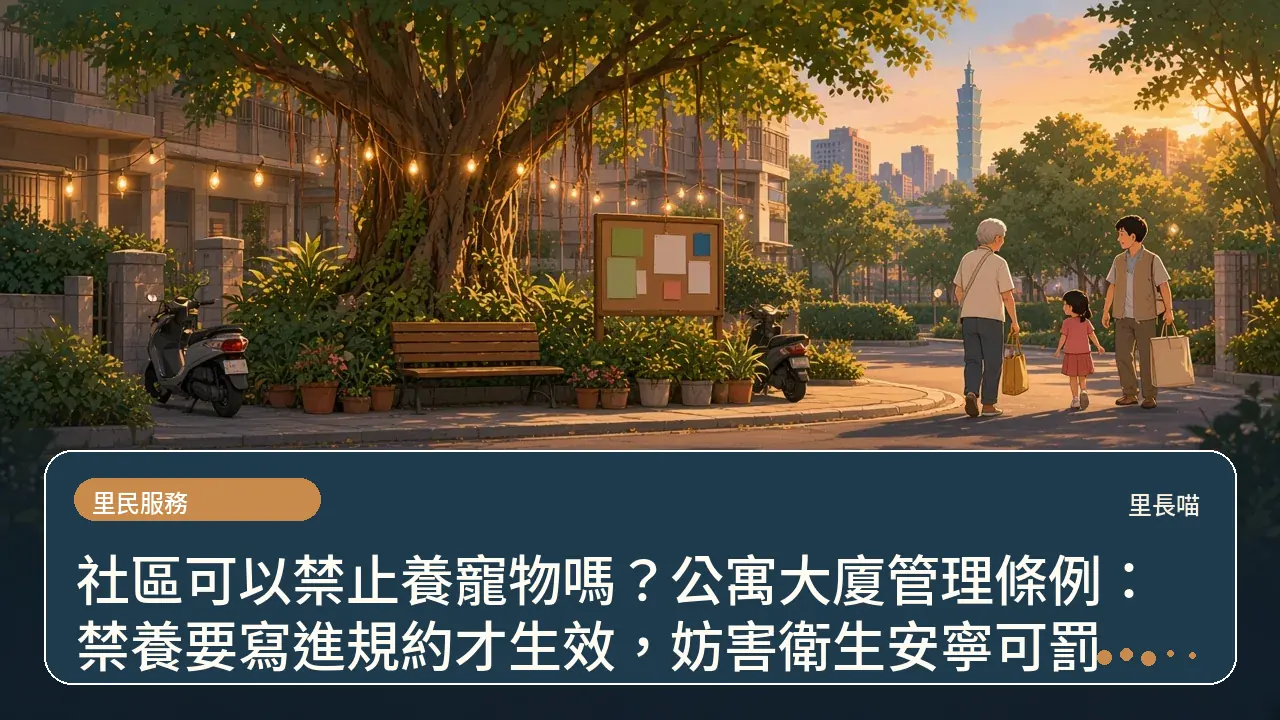 社區可以禁止養寵物嗎?公寓大廈管理條例:禁養要寫進規約才生效,妨害衛生安寧可罰主題插畫