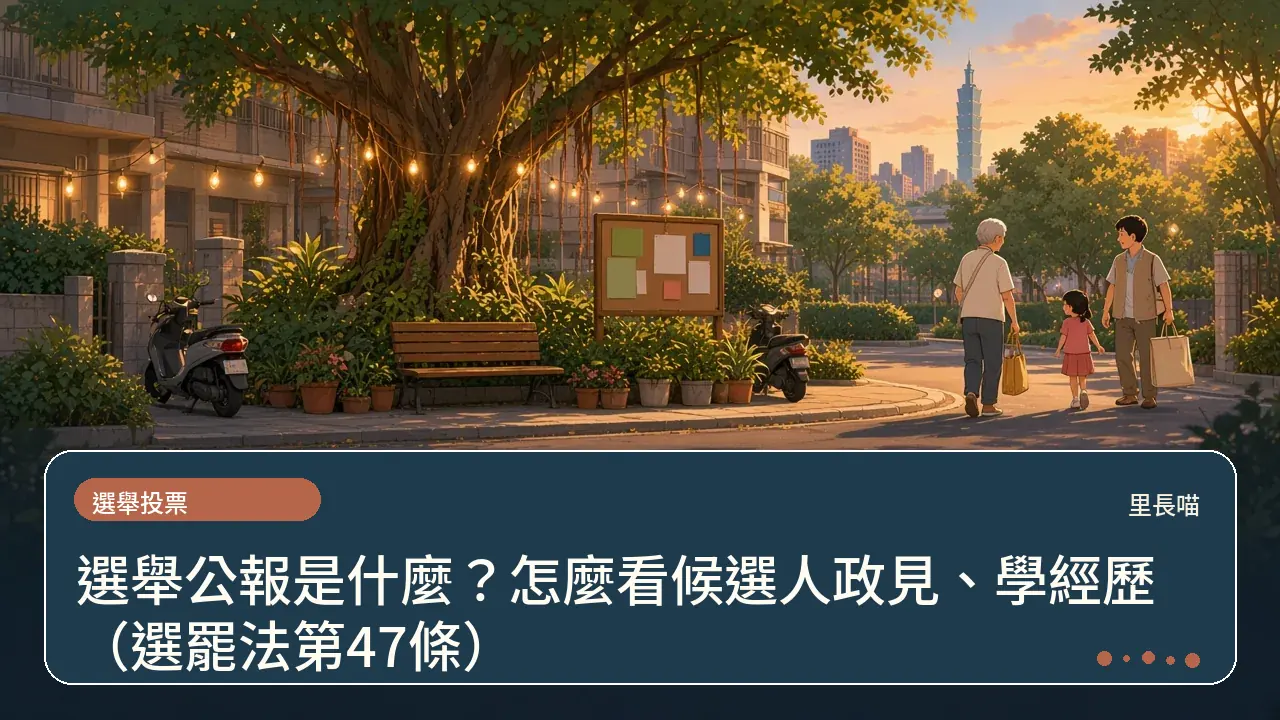 選舉公報是什麼?怎麼看候選人政見、學經歷(選罷法第47條)主題插畫