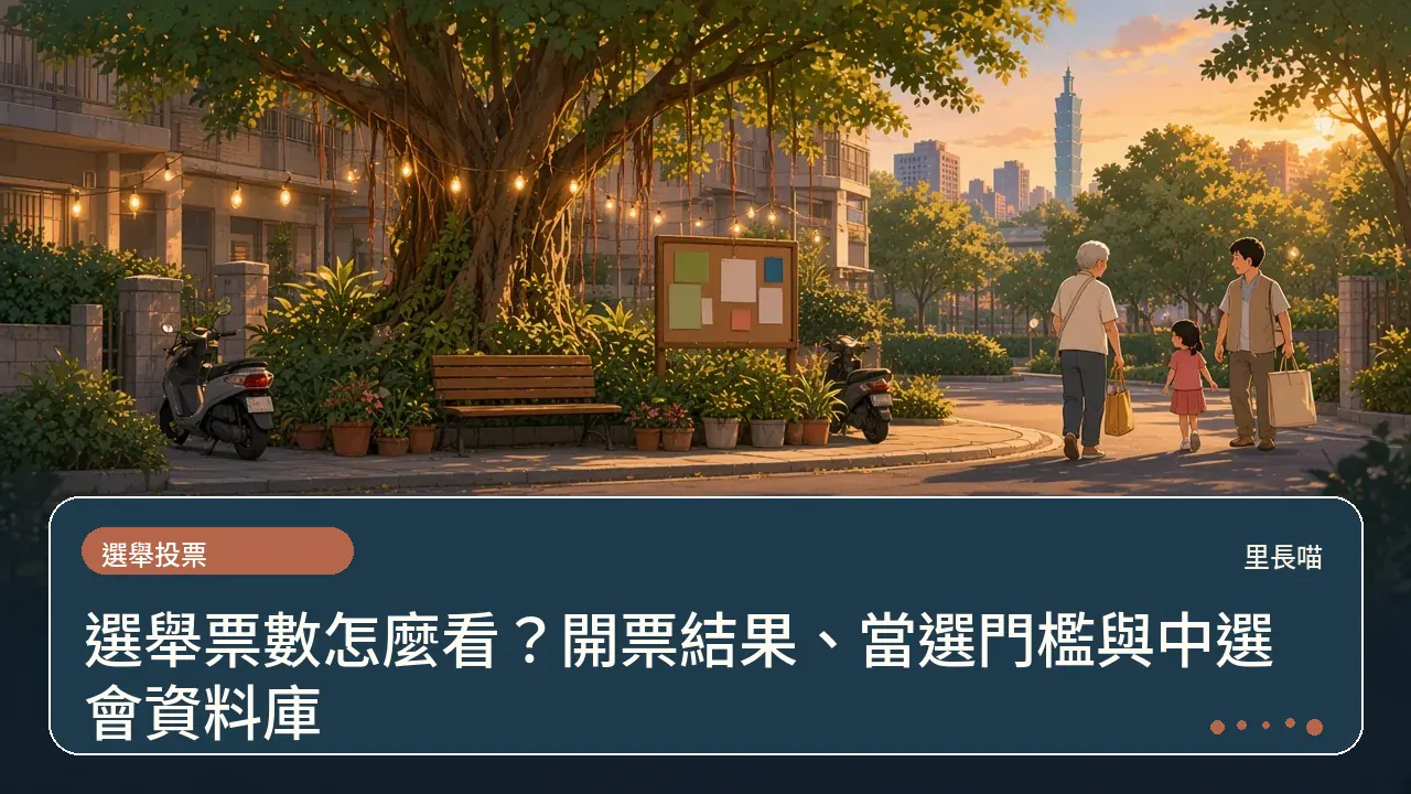 選舉票數怎麼看?開票結果、當選門檻與中選會資料庫主題插畫