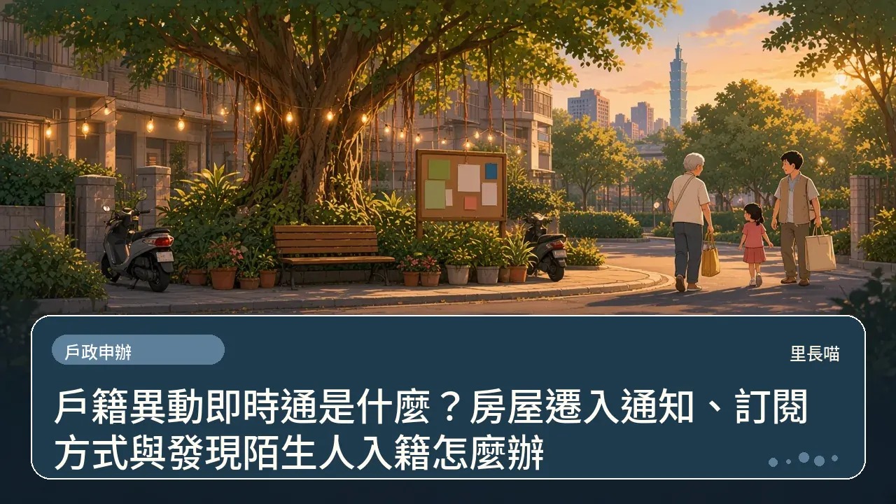 戶籍異動即時通是什麼?房屋遷入通知、訂閱方式與發現陌生人入籍怎麼辦主題插畫
