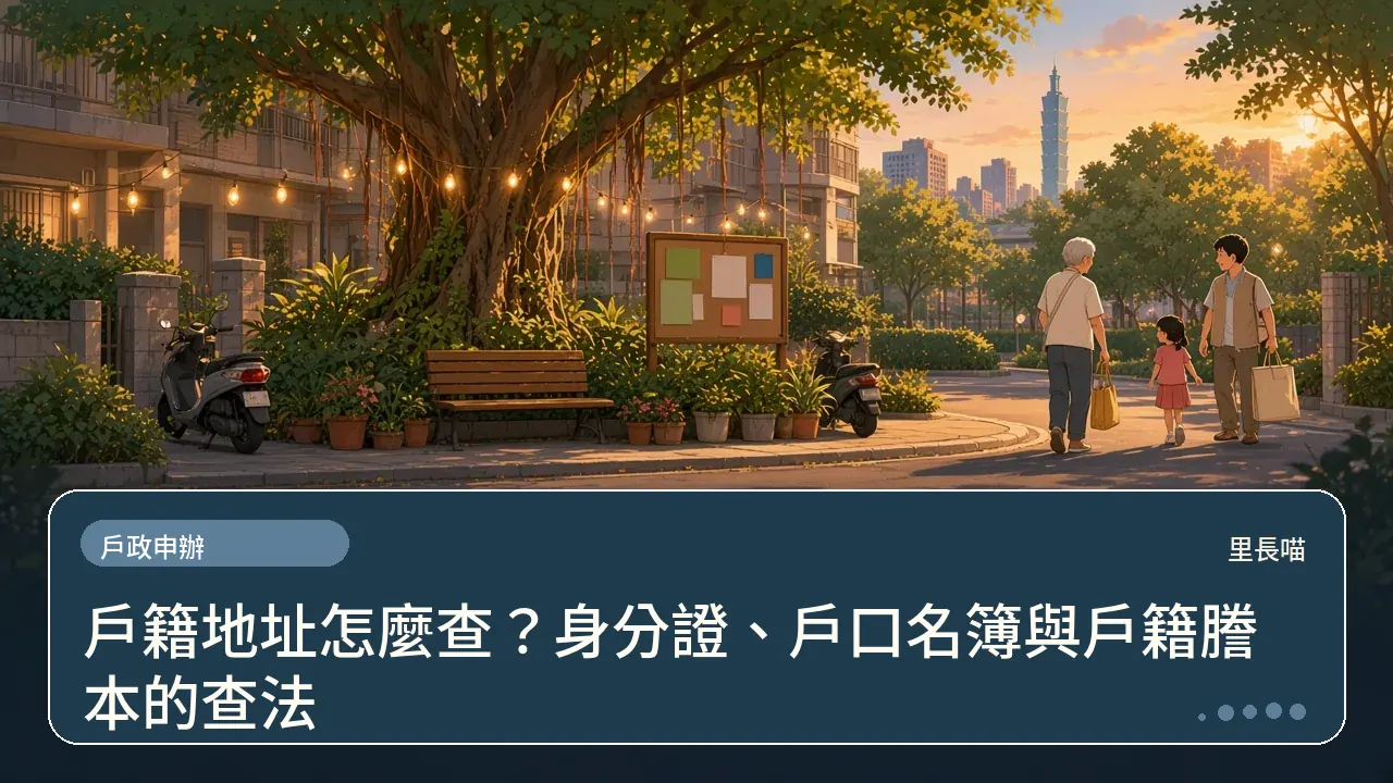 戶籍地址怎麼查?身分證、戶口名簿與戶籍謄本的查法主題插畫