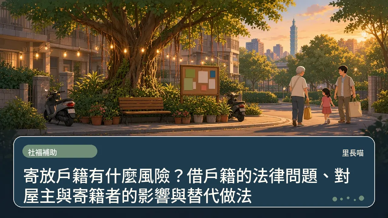 寄放戶籍有什麼風險?借戶籍的法律問題、對屋主與寄籍者的影響與替代做法主題插畫