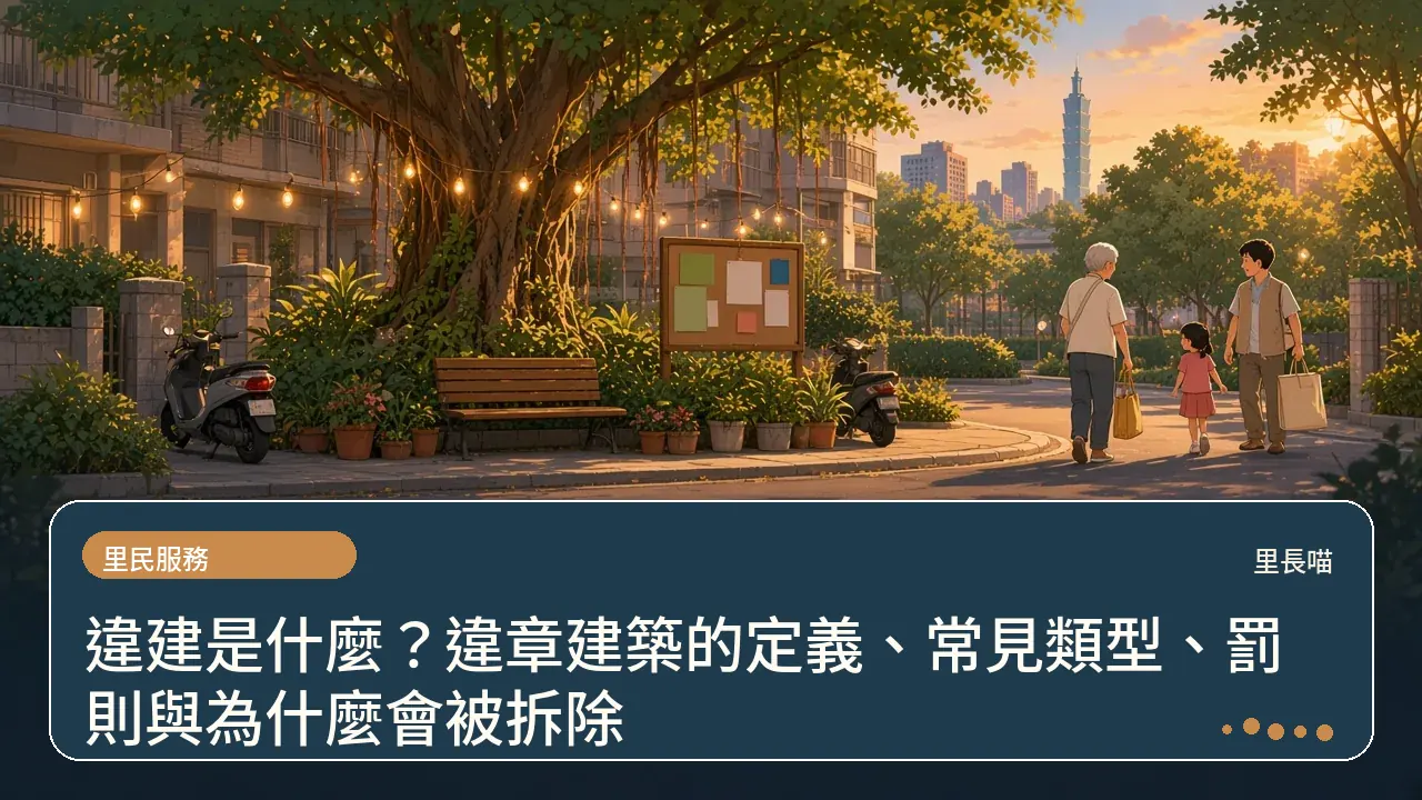違建是什麼?違章建築的定義、常見類型、罰則與為什麼會被拆除主題插畫