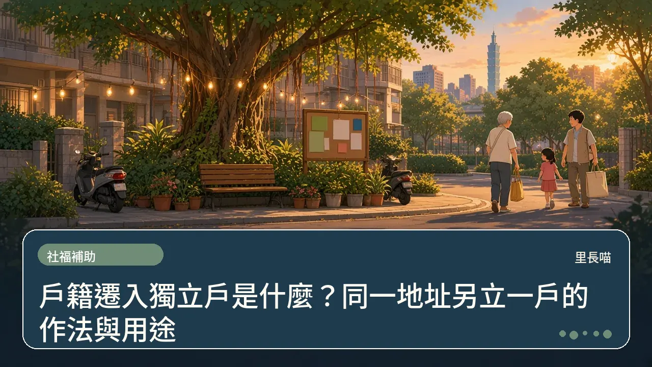 戶籍遷入獨立戶是什麼?同一地址另立一戶的作法與用途主題插畫