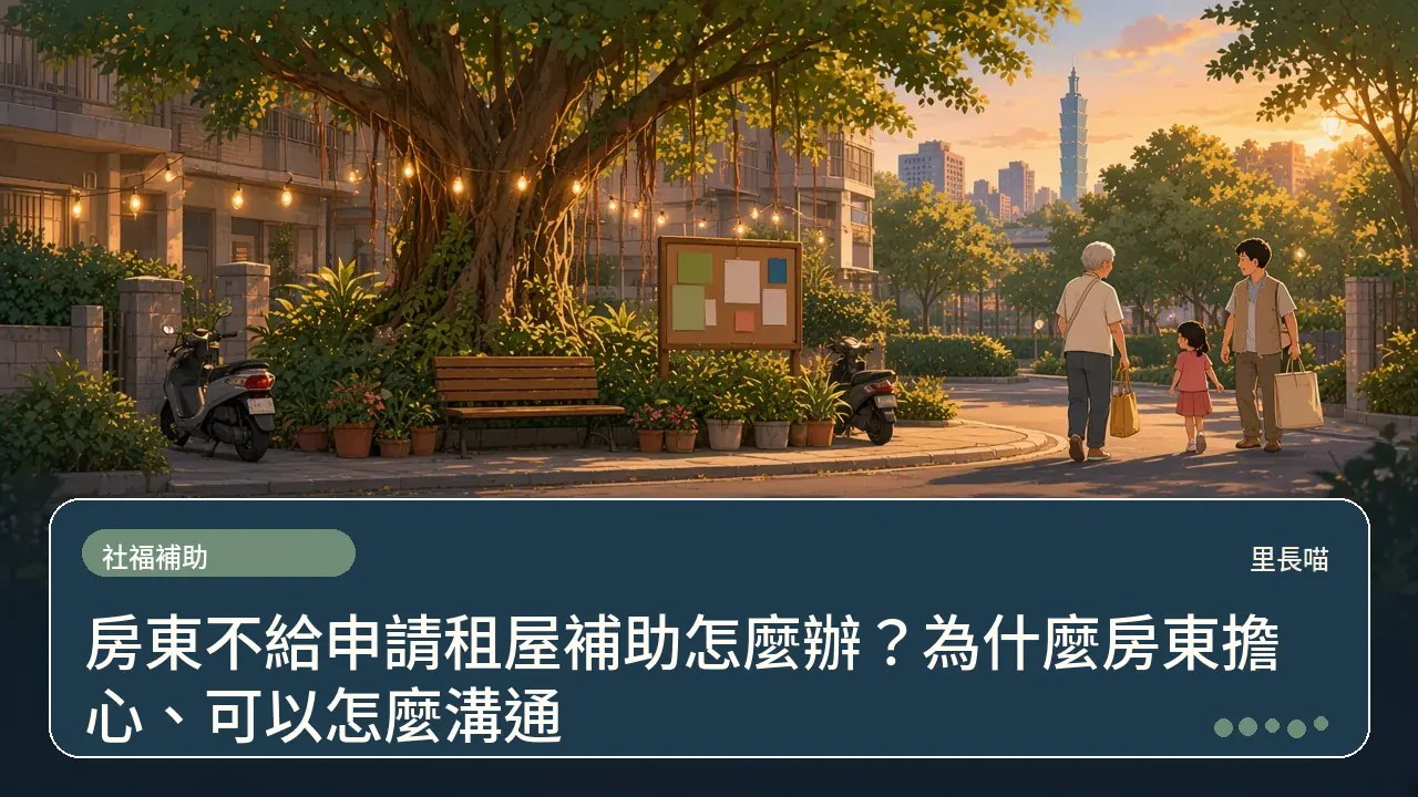 房東不給申請租屋補助怎麼辦?為什麼房東擔心、可以怎麼溝通主題插畫