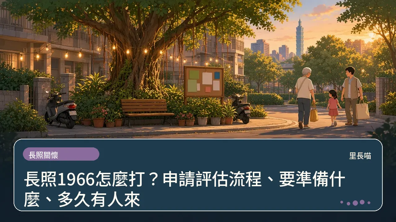 長照1966怎麼打?申請評估流程、要準備什麼、多久有人來主題插畫
