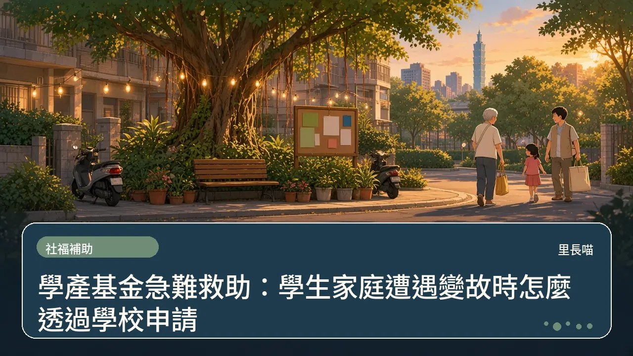 學產基金急難救助:學生家庭遭遇變故時怎麼透過學校申請主題插畫