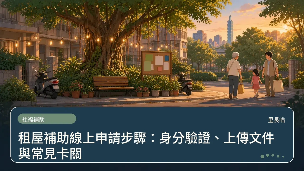 租屋補助線上申請步驟:身分驗證、上傳文件與常見卡關主題插畫