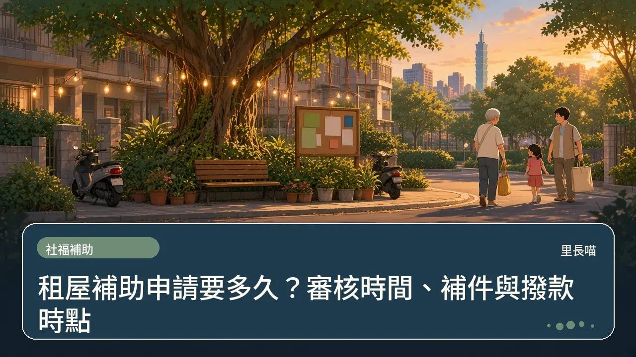 租屋補助申請要多久?審核時間、補件與撥款時點主題插畫