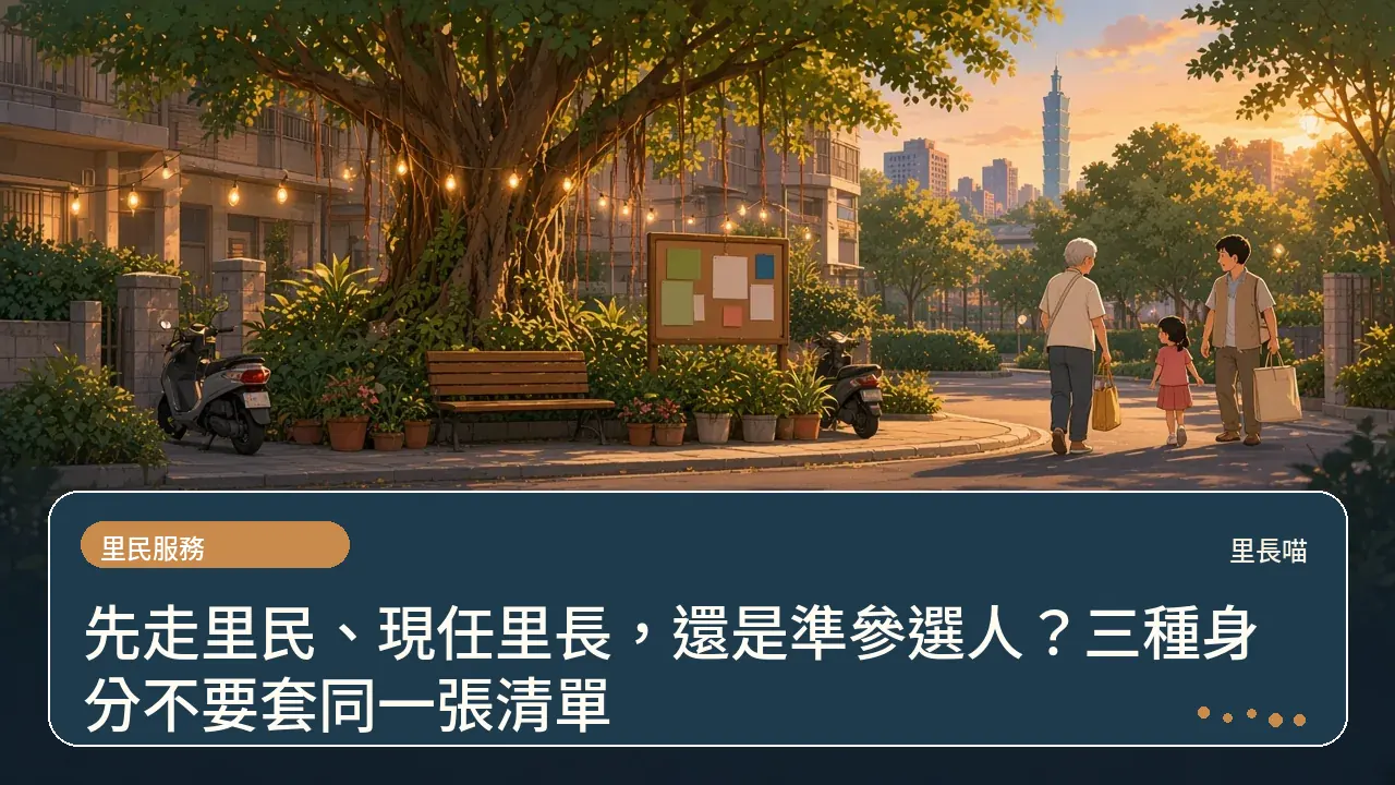 先走里民、現任里長,還是準參選人?三種身分不要套同一張清單主題插畫