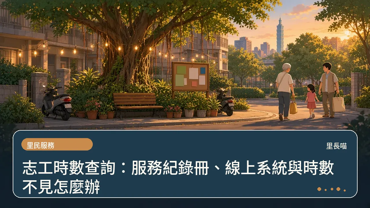 志工時數查詢:服務紀錄冊、線上系統與時數不見怎麼辦主題插畫